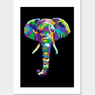 abstract elephant in wpap Posters and Art